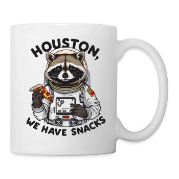 Waschbär Astronaut Houston We Have Snacks - Tasse - Weiß - Rechts