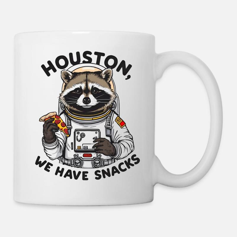 Waschbär Astronaut Houston We Have Snacks - Tasse - Weiß