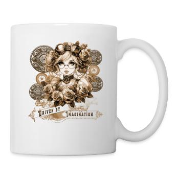 Driven by Imagination Anime Steampunk Woman - Tasse - Weiß - Rechts