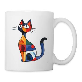 Colorful abstract cat, ideal for home décor - Mug - white - Right