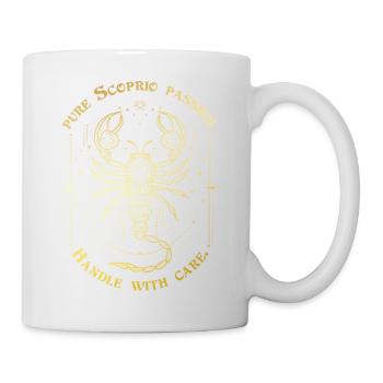 Skorpion Leidenschaft Sternzeichen Geschenk Astrologie Kunst - Tasse - Weiß - Rechts