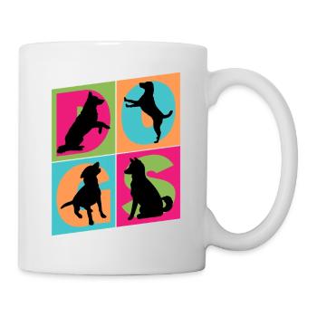 Dogs I Love Dogs Silhouettes Dog Mom Dog Dad - Mug - white - Right