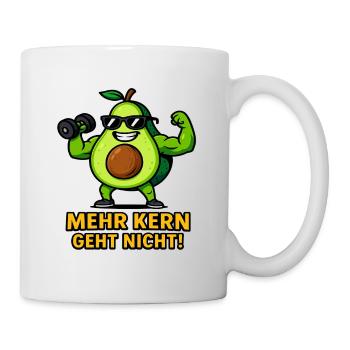 Avocado Kraftpaket Kernstark Gemüse Illustration  - Tasse - Weiß - Rechts