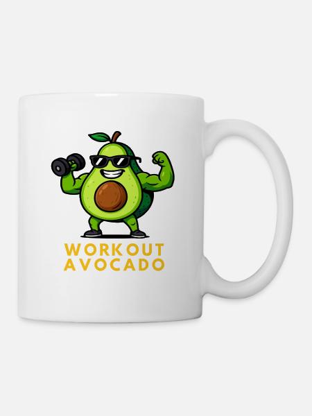 Workout Avocado Fitness Frucht - Tasse - Weiß