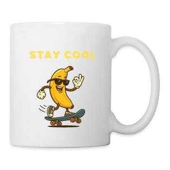 Banana Skateboarder Stay Cool - Mug blanc - blanc - Droite