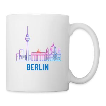 Berlin Neon Skyline Print - Mug - white - Right