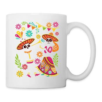 Tête de Mort Mexicaine Sugar Skull Dia de Muertos - Mug blanc - blanc - Droite