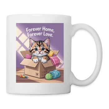Forever Home Kitten in Box - Tasse - Weiß - Rechts