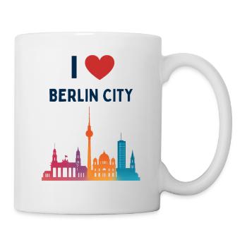 Ich liebe Berlin Skyline Silhouette Stadt  - Tasse - Weiß - Rechts
