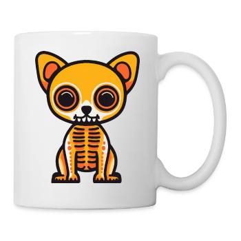 Chihuahua Hund Halloween Zombie - Tasse - Weiß - Rechts