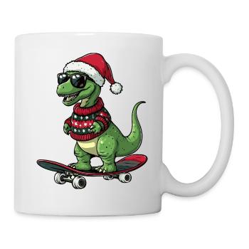 Dinosaur brontosaurus Christmas Funny - Mug - white - Right