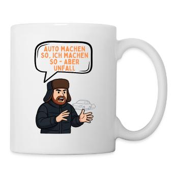 Car Saying Cartoon Accident Joke Illustration - Mug - white - Right