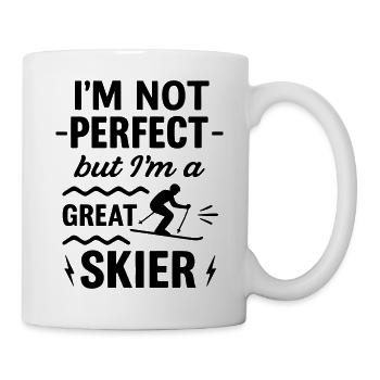 Great skiers winter mountains - Mug - white - Right