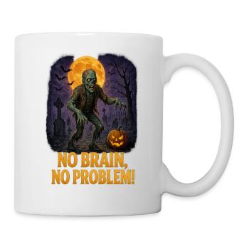 Moonlit Zombie Graveyard with Pumpkin Glow - Mug - white - Right