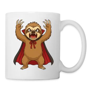 Funny Halloween Sloth as a Vampire Monster r - Mug - white - Right