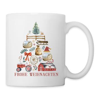 Farmhouse - Merry Christmas - Tractor - Mug - white - Right