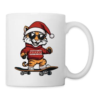 Tiger Weihnachten Lustig - Tasse - Weiß - Rechts