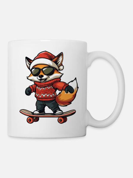 Fuchs Weihnachten Lustig - Tasse - Weiß