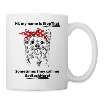 Lustiges Yorkshire Terrier Yorkie Sketch Art Bandana - Tasse - Weiß - Rechts