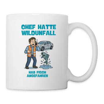 Chef Hatte Wildunfall Fisch Illustration  - Tasse - Weiß - Rechts