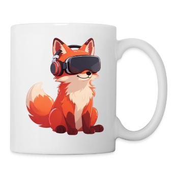 Süßer Fuchs Cartoon Gamer Virtual Reality Zocker - Tasse - Weiß - Rechts