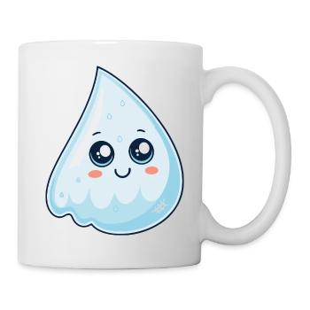 Smiling Blue Kawaii Drop - Mug - white - Right