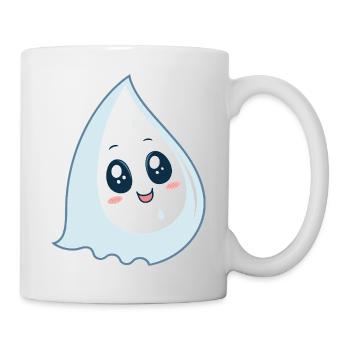 Goutte kawaii sourire bleu - Mug blanc - blanc - Droite