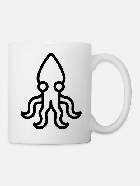Tintenfisch - Tasse - Weiß