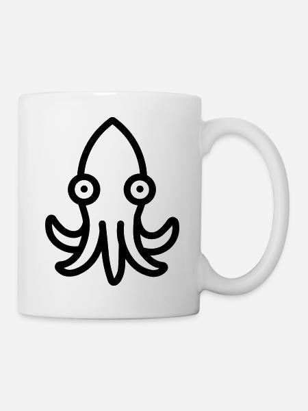 Tintenfisch - Tasse - Weiß