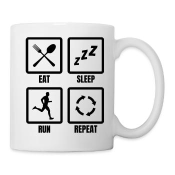 Horaire des coureurs - Mug blanc - blanc - Droite