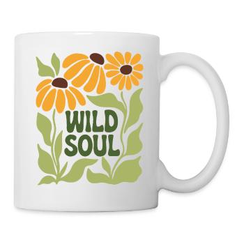 Wild Soul – Retro blumige Vibes - Tasse - Weiß - Rechts