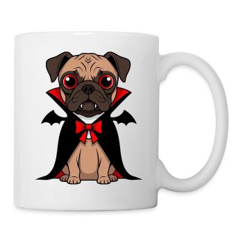 Cute Pug Vampire Halloween Cartoon Funny - Mug - white - Right