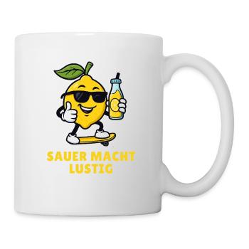 Sour Makes Funny Lemon Fruit Illustrations - Mug - white - Right