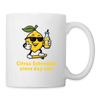 Zitrus Shredder auf Skateboard - Tasse - Weiß - Rechts