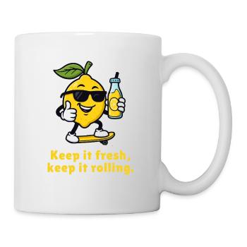 Fresh Lemon Skateboard Citrus Caricature - Mug - white - Right