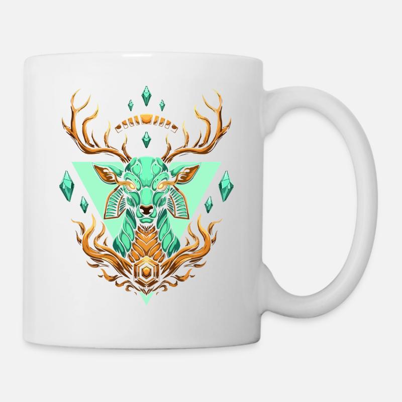 Green Crystal Deer - Mug - white