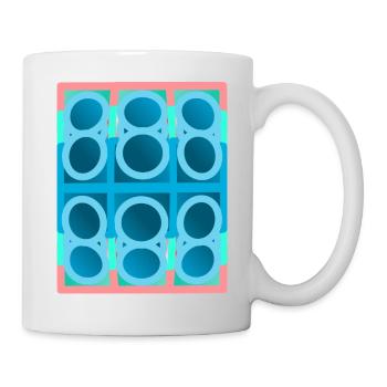blue pattern, graphic art - Mug - white - Right