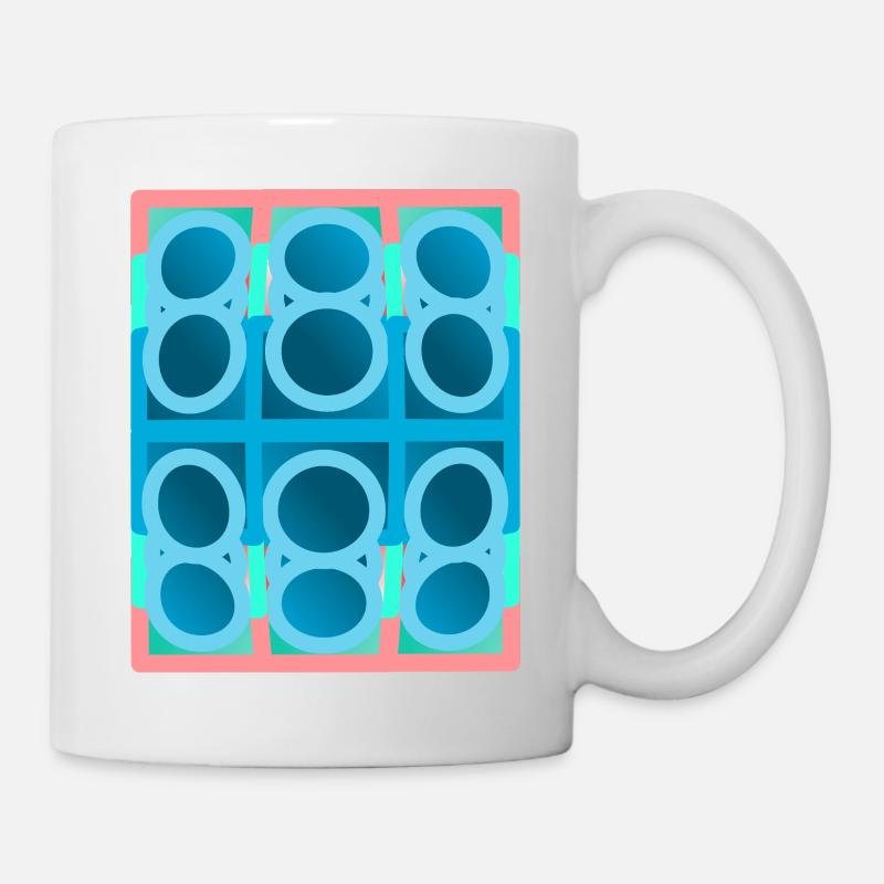 motif bleu, art graphique - Mug blanc - blanc