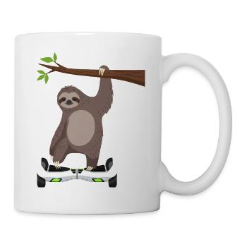 Sloth Chilling Hoverboard Cartoon Technique Same - Mug - white - Right