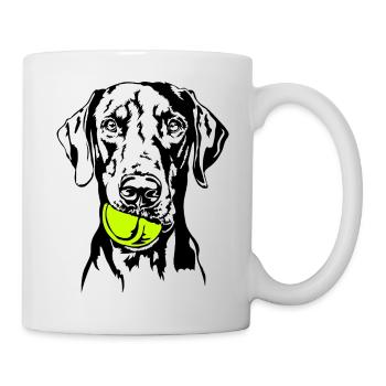 Doberman Ball Ball Junkie Dogs Wilsigns - Mug - white - Right