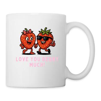 Berry Duo Strawberries Fruit Fruits Cartoon - Mug - white - Right