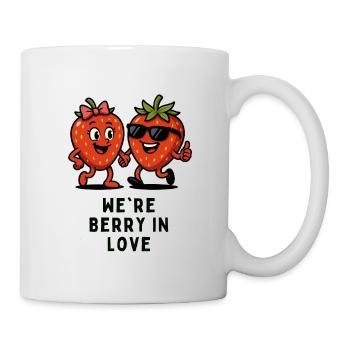 Baie amoureuse fraises fruits illustrations - Mug blanc - blanc - Droite