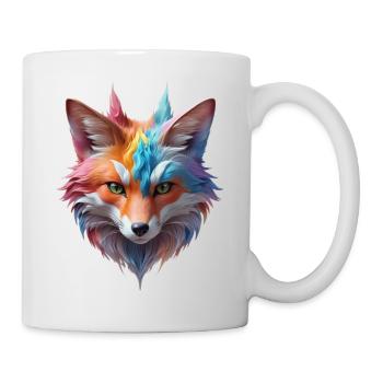 Magischer Pastell Winterfuchs im Zauberwald - Tasse - Weiß - Rechts