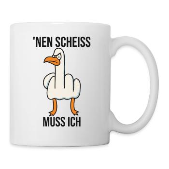 Mittelfinger Gans lustige Bilder, Sarkasmus - Tasse - Weiß - Rechts