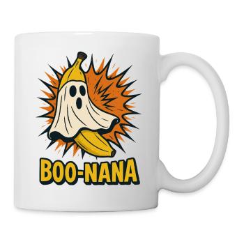 BOO-NANA – Lustiges Halloween Bananen-Geist Motiv - Tasse - Weiß - Rechts