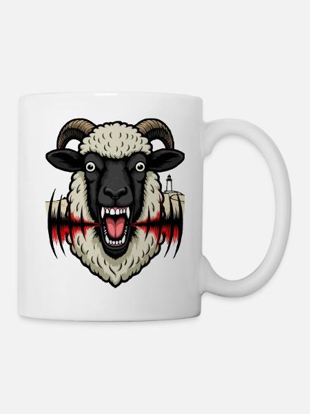 Schafe auf Texel - Tasse - Weiß