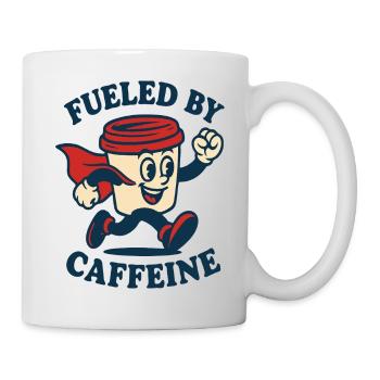 Angetrieben von Caffeine Hero - Tasse - Weiß - Rechts