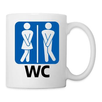 Toilette Homme Femme - Mug blanc - blanc - Droite