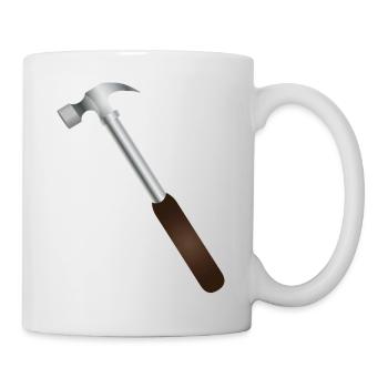 Zimmermannshammer – Symbol echter Handwerkskunst - Tasse - Weiß - Rechts