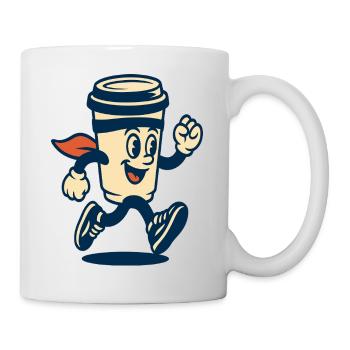 Running Coffee Cup Mascot - Mug - white - Right